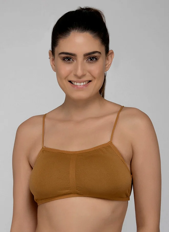 ليس اند مي  Laceandme Brown Solid Non-Wired Lightly Padded Camisole Bra 4529